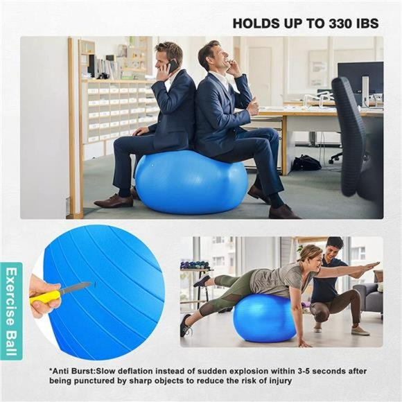 Exercise Ball, Thick Anti-Slip & Anti-Burst Yoga Pilates Ball with Air Pump - Picture 6 of 7